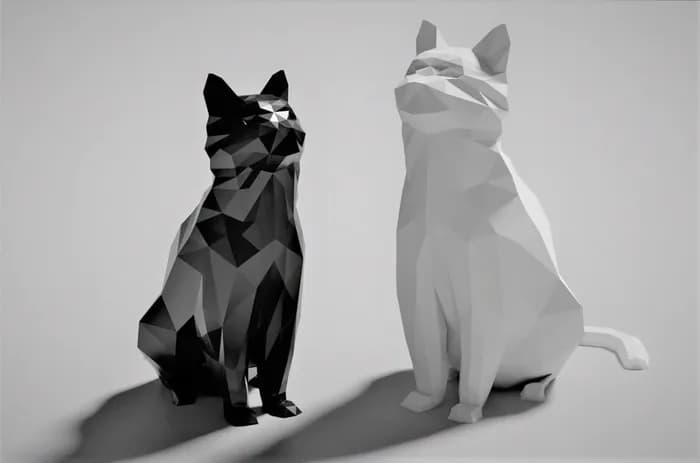 STL - low poly cat