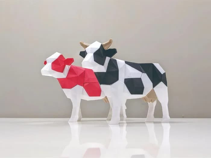 STL - low poly cow puzzle
