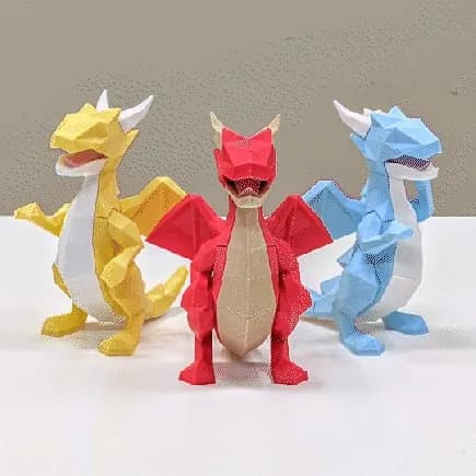 STL - low poly dragon puzzle