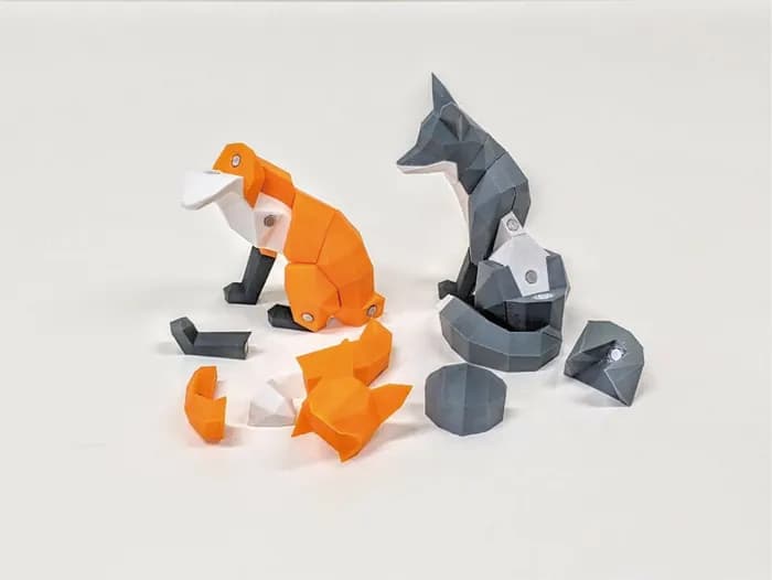 STL - low poly fox puzzle