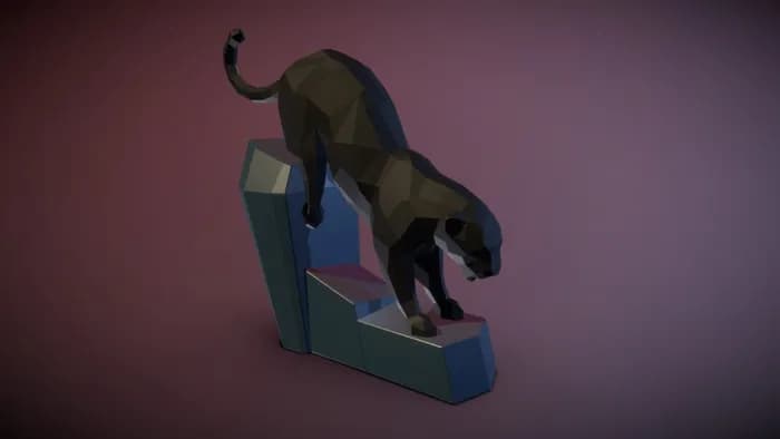 STL - low poly leopard