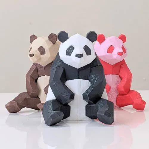 STL - low poly panda puzzle render 1