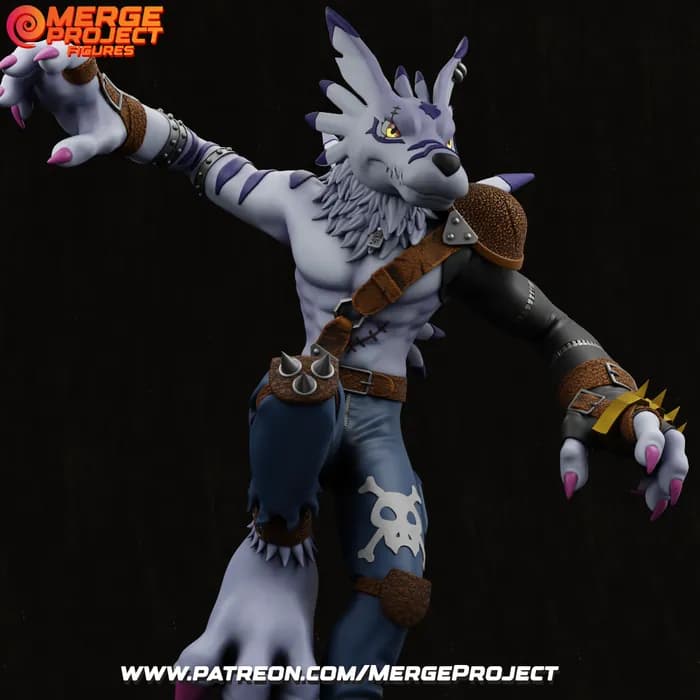 STL - merge project digimon were garurumon render 2
