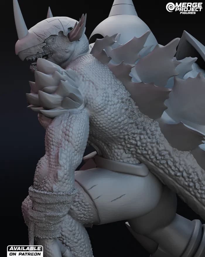 STL - merge project figures greyzillamon render 3