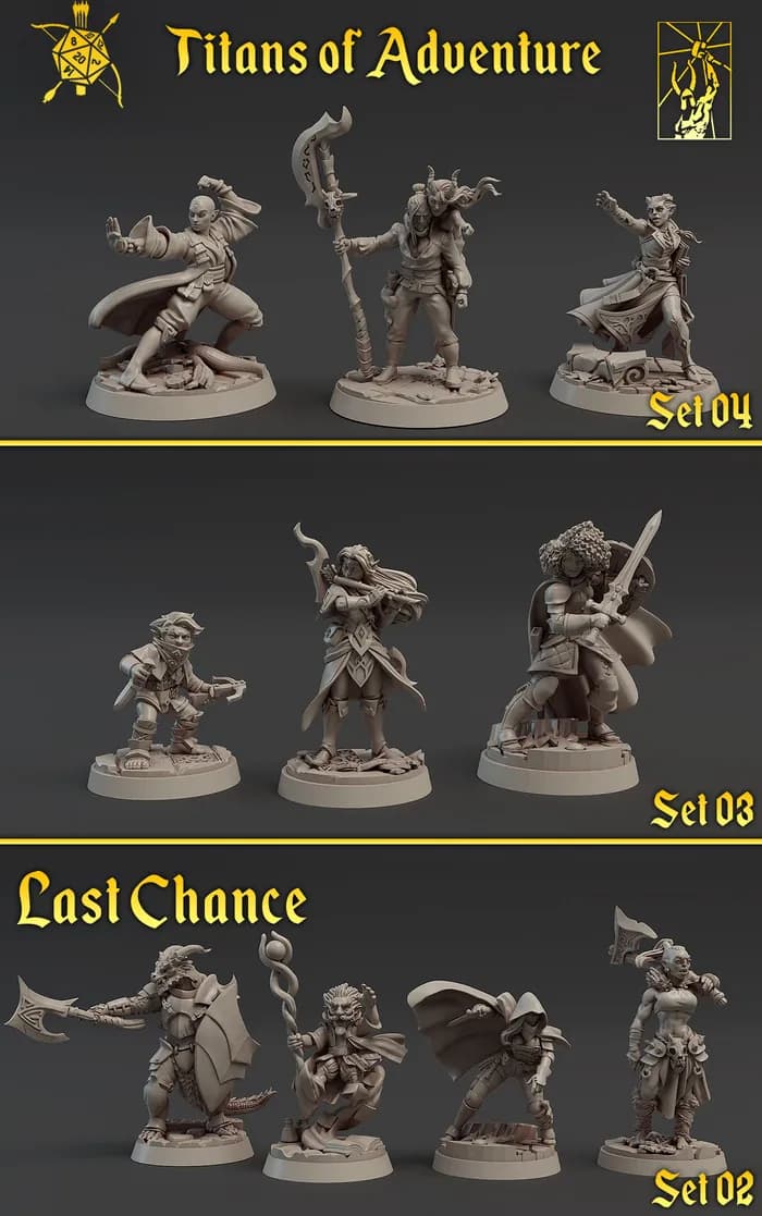 STL - miniaturas titans of adventure