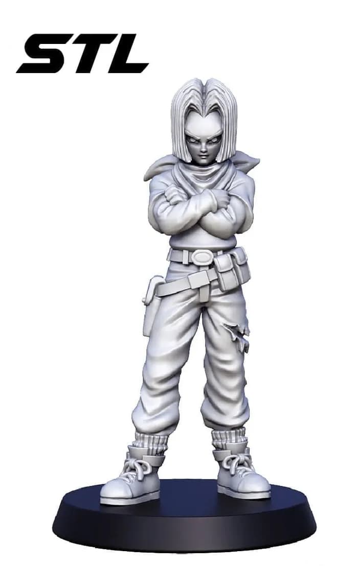STL - miniature android 17 dragon ball