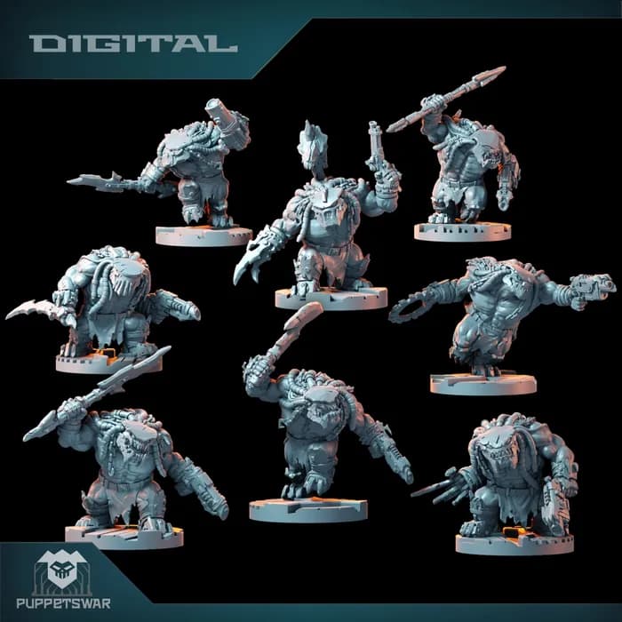 STL - miniatures orc trackers render 2