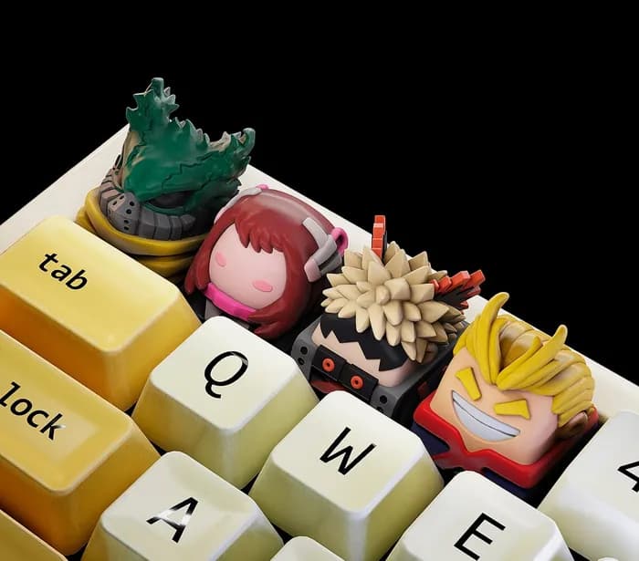 STL - my hero academy keycaps render 2
