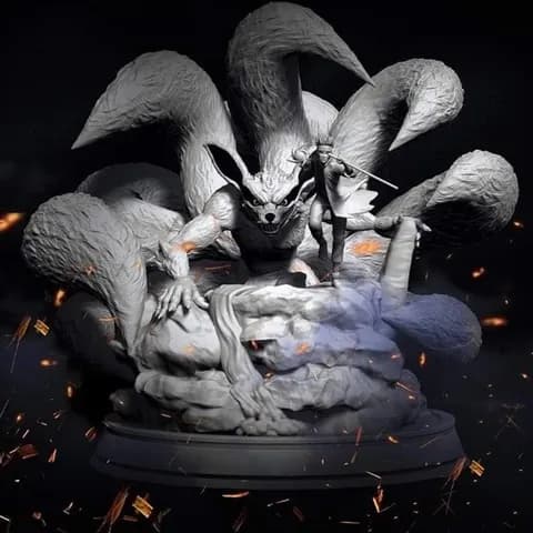 STL - naruto and kurama diorama v0 3