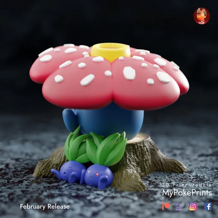 STL - oddish and vileplume render 3