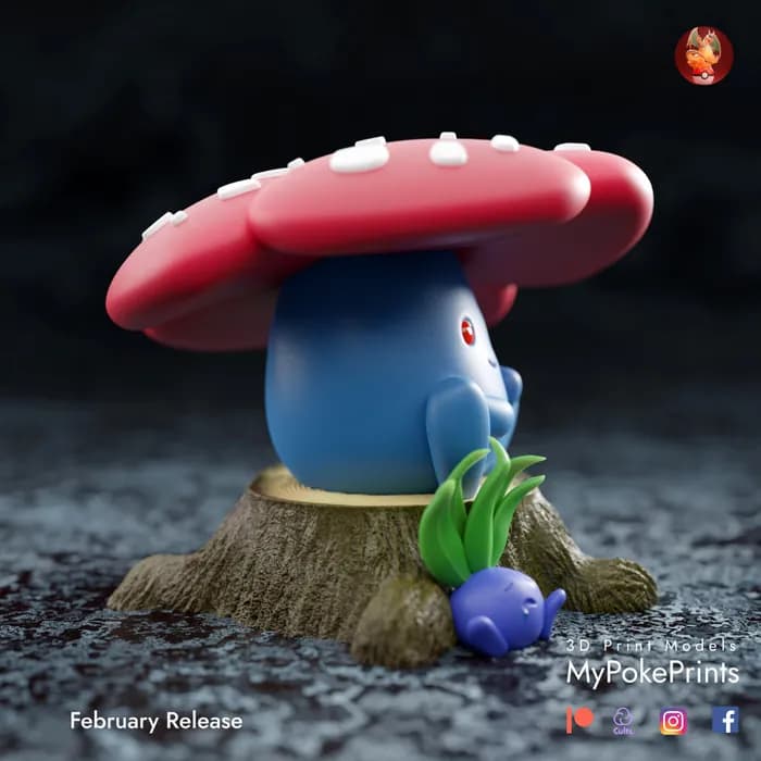 STL - oddish and vileplume render 4
