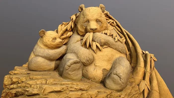 STL - panda gigante escultura