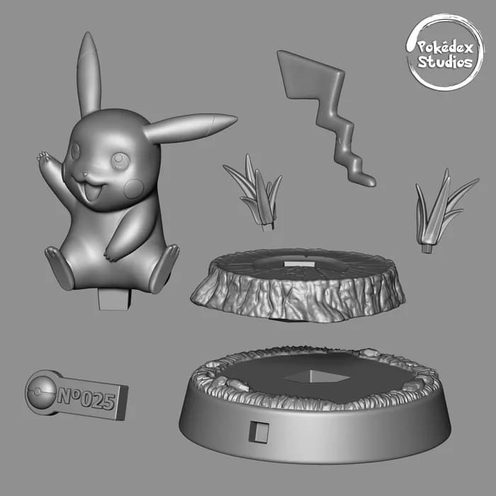STL - pikachu pokemon render 2
