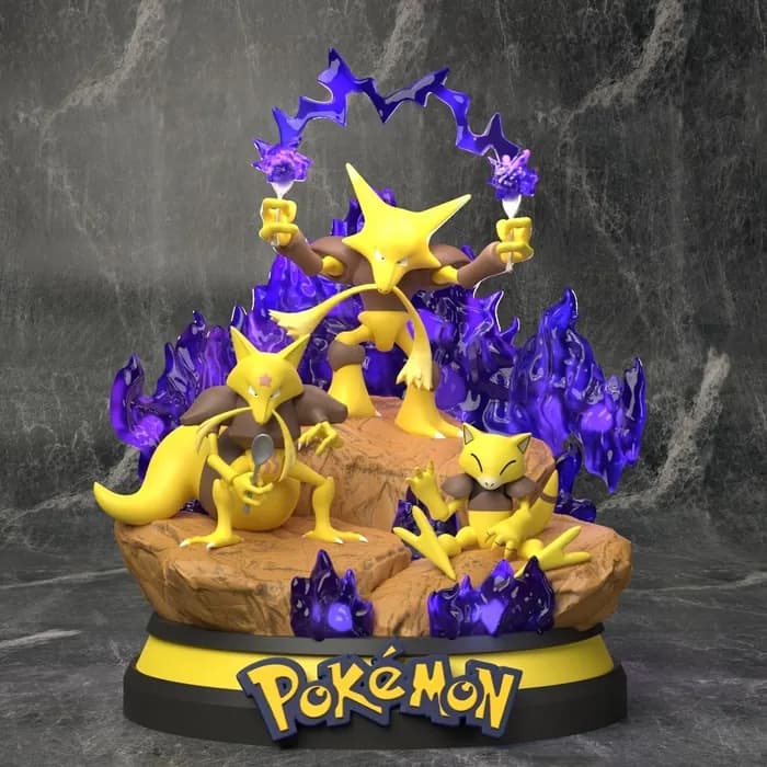 STL - pokemon abra evolution line diorama