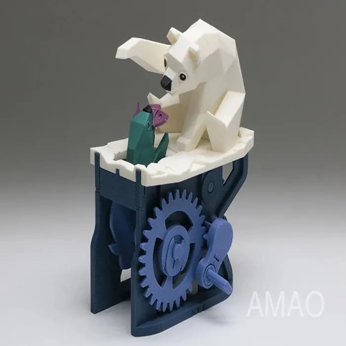 STL - polar bear with seal