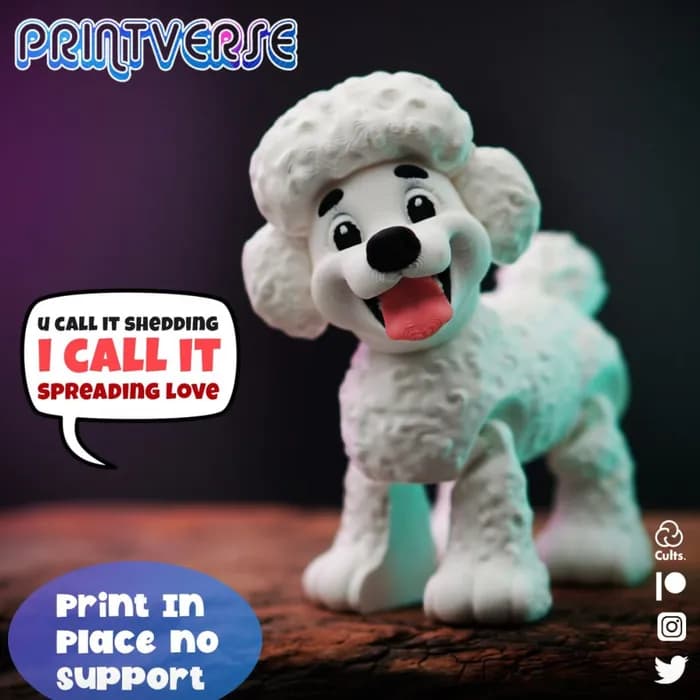 STL - poodle perro flexible