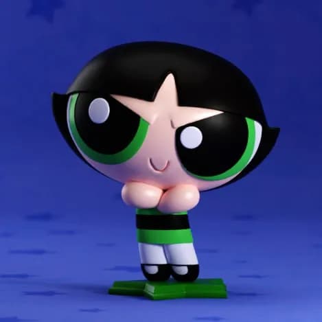 STL - powerpuff girls statue and keychain