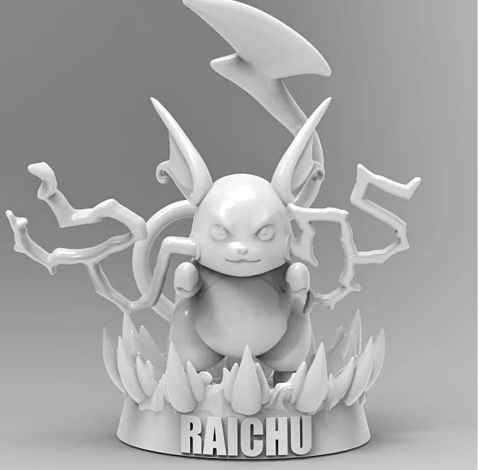 STL - raichu base - pokemon render 2