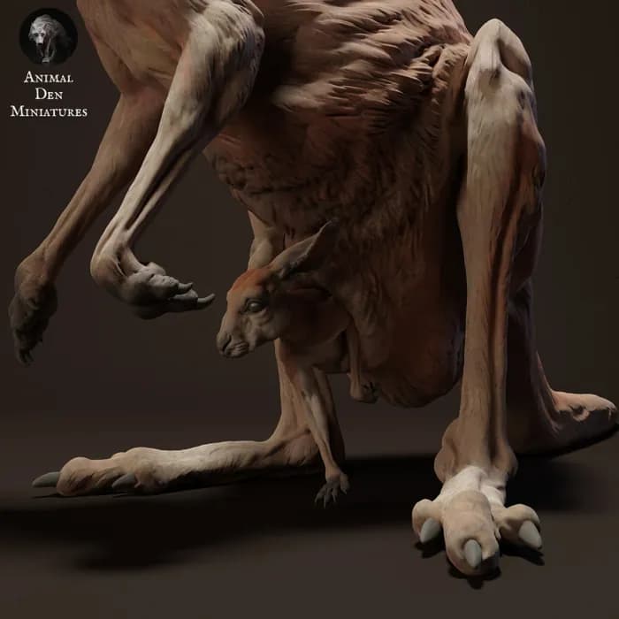 STL - red kangaroo female stand