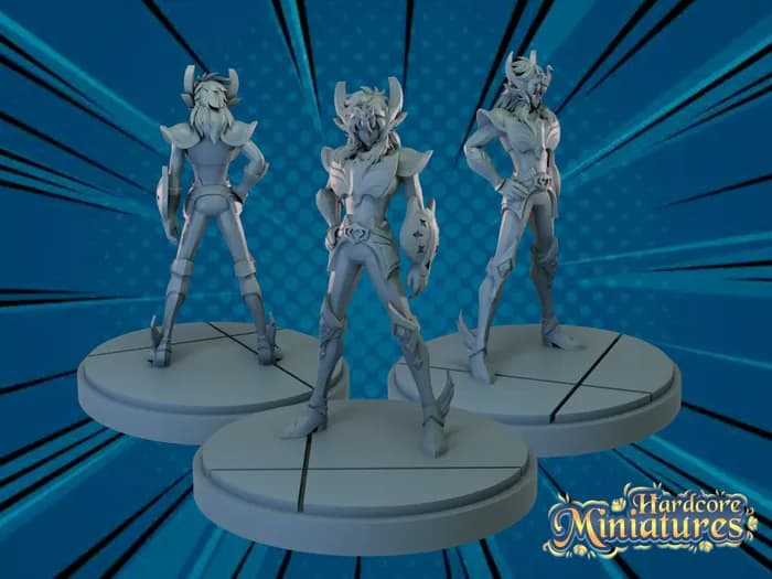 STL - saint seiya hardcore miniatures pack 4 render 2
