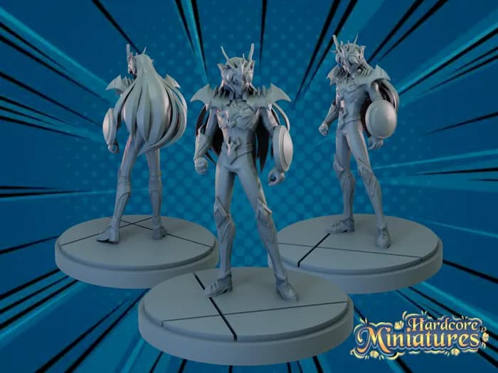 STL - saint seiya hardcore miniatures pack 4 render 3