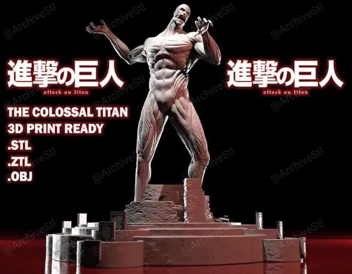STL - shingeki no kyojin render 3