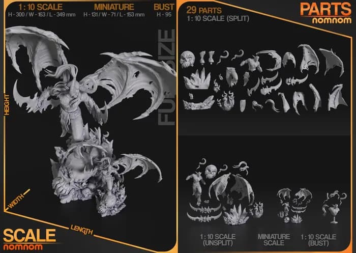 STL - 178mm split illidan stormrage render 3