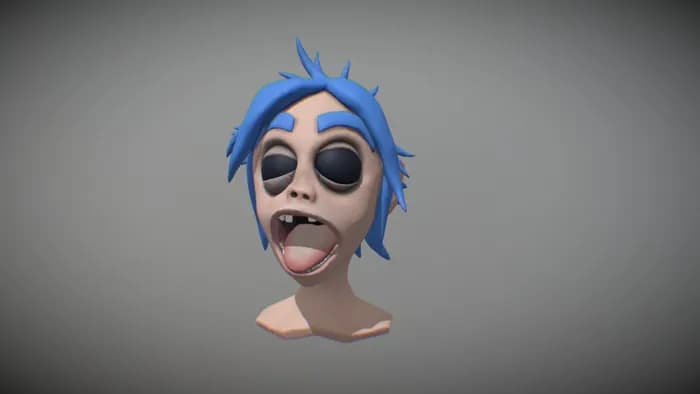 STL - 2d gorillaz bust stl