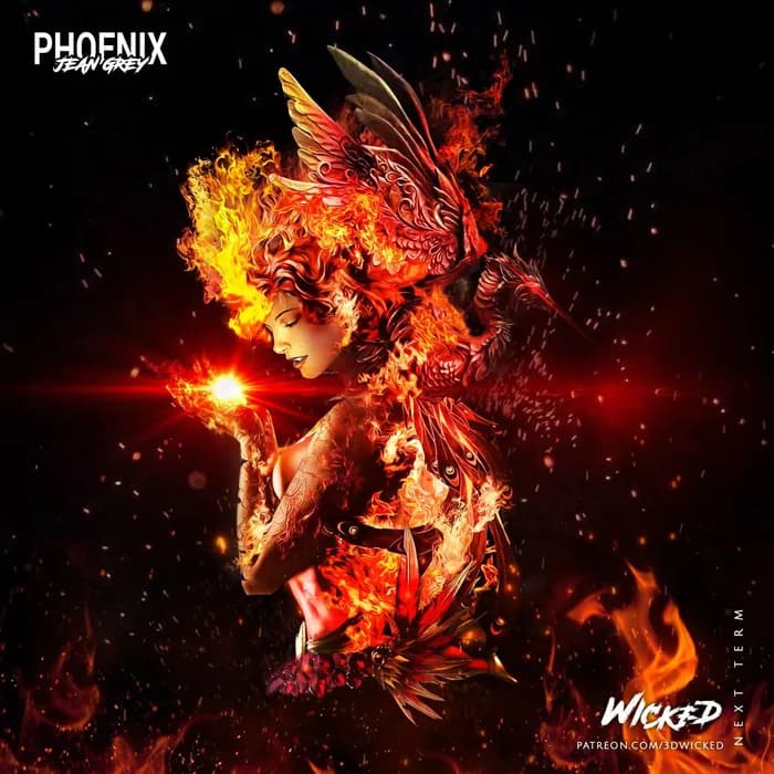 STL - 3dwicked phoenix bust render 2