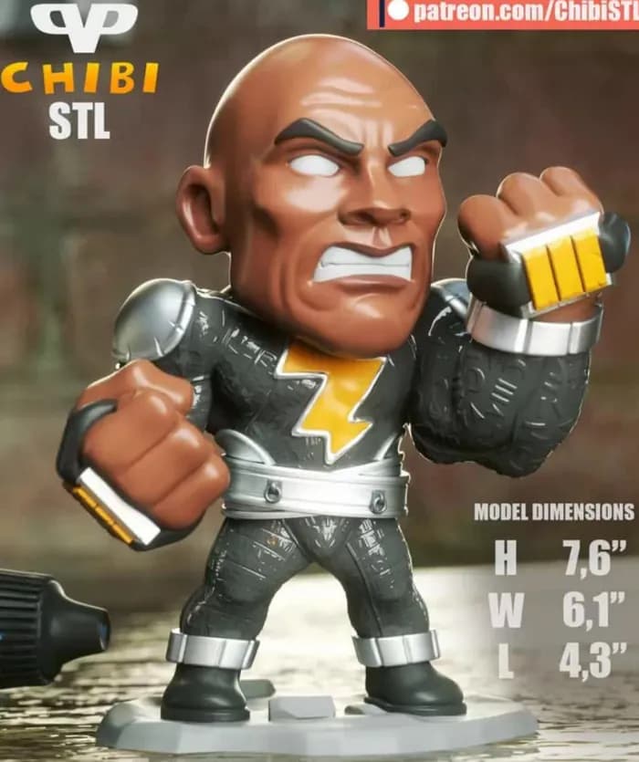 STL - 3dxm black adam chibi