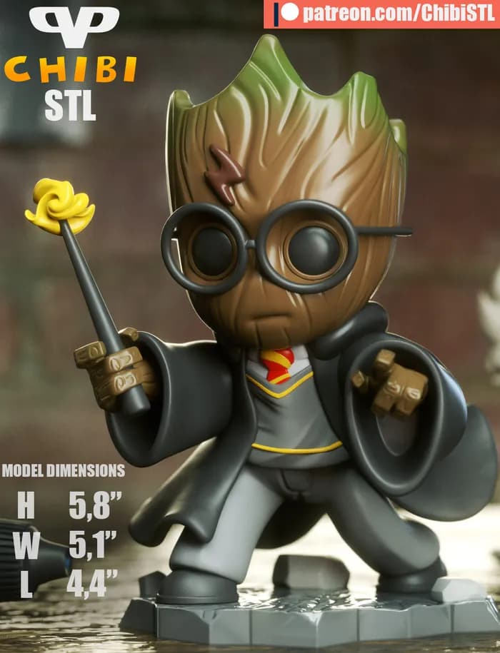STL - 3dxm groot potter chibi