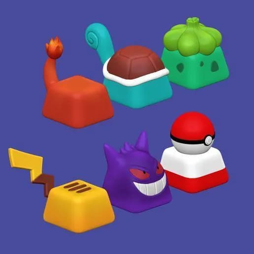 STL - 6 keycaps pokemon edition