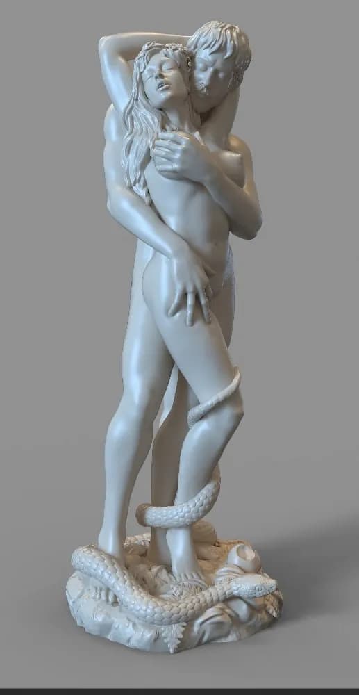 STL - Adán y Eva con serpiente