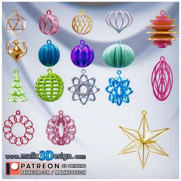 STL - Adornos Navideños Geométricos