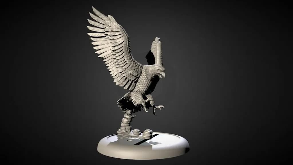 STL - Águila majestuosa en vuelo render 2