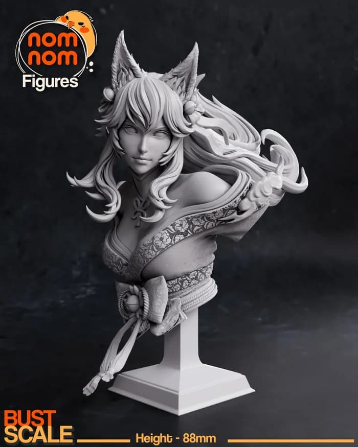 STL - ahri spirit blossom 178mm split render 4