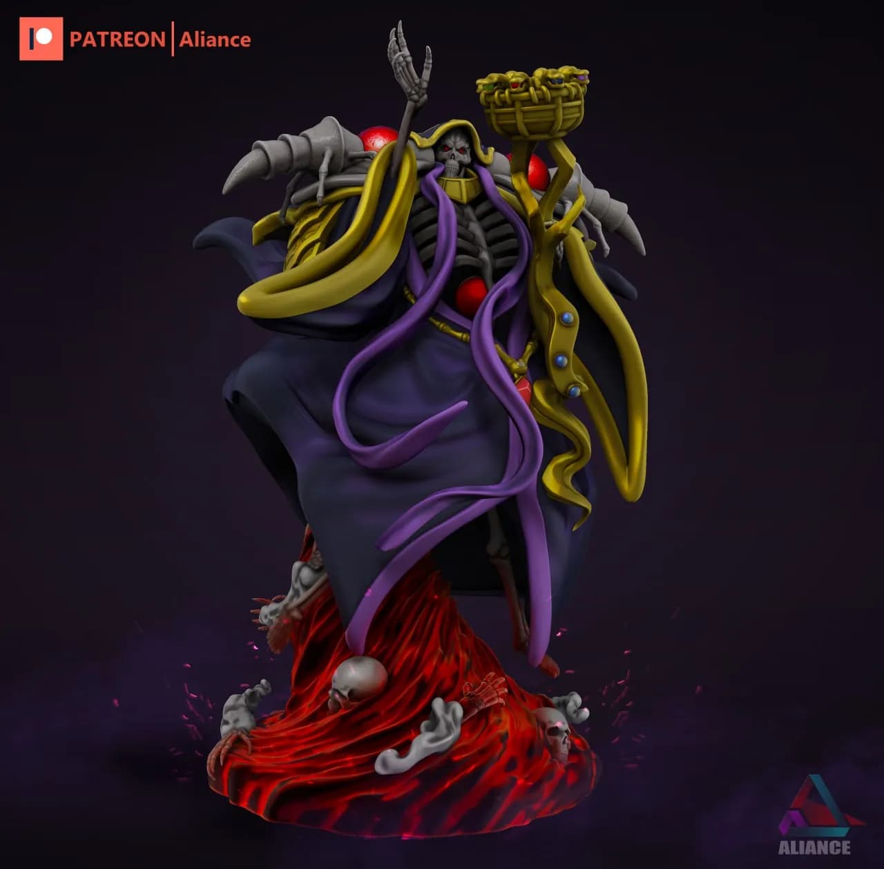 STL - Ainz Ooal Gown Overlord figura render 2