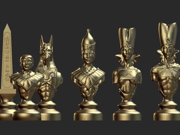 STL - Ajedrez Egipcio Clásico render 4