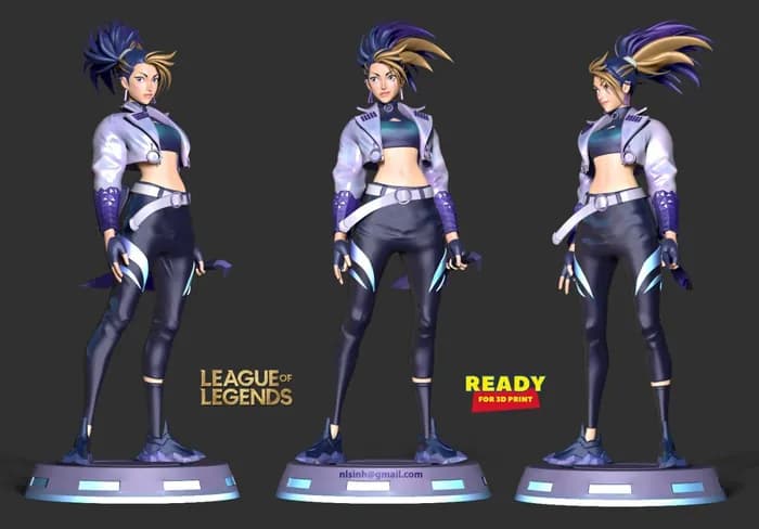 STL - akali league of legends fanart render 2