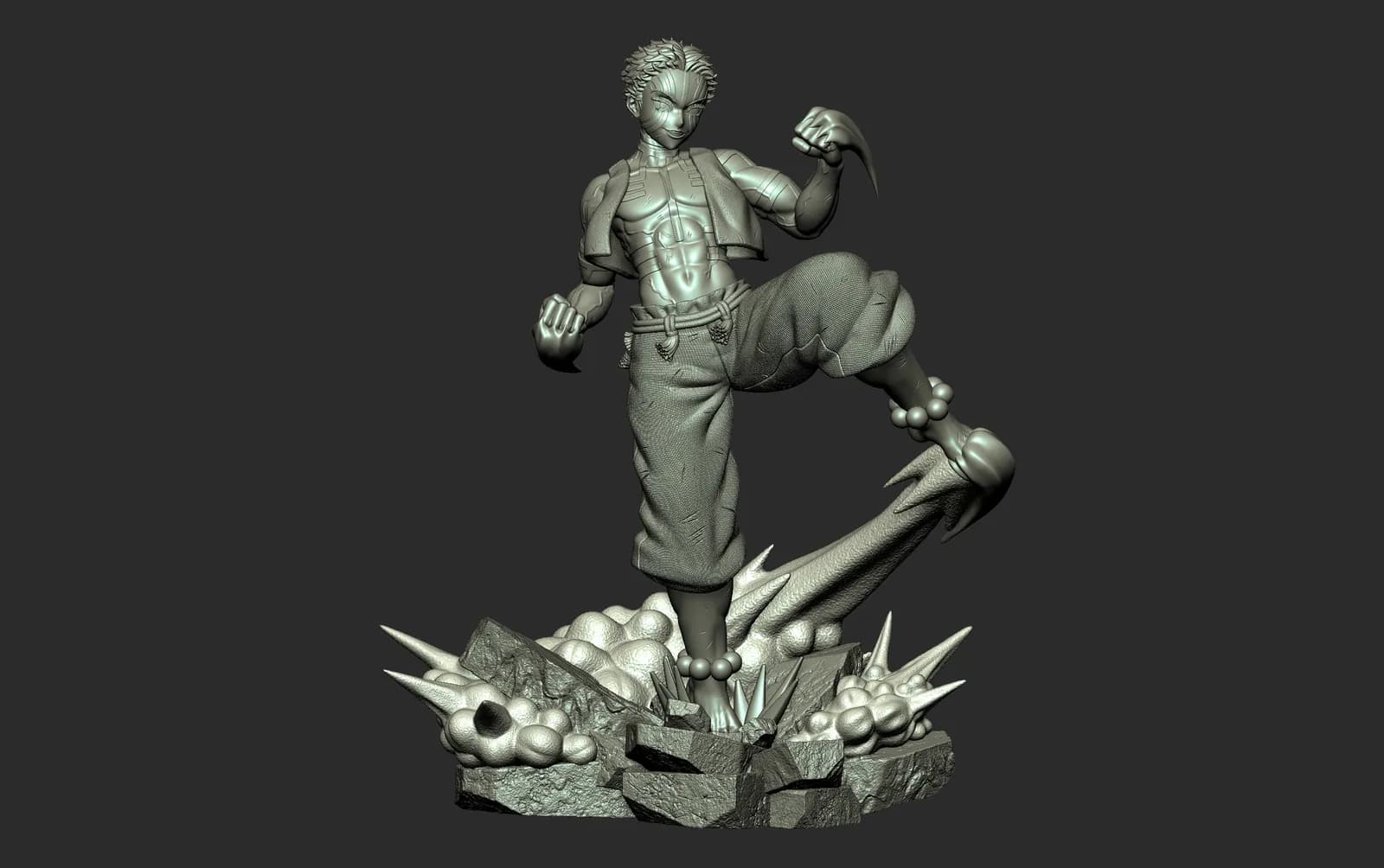 STL - Akaza Pixel Demon Slayer render 2