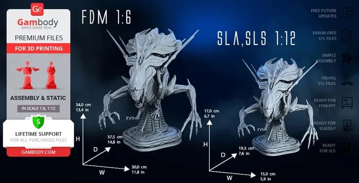 STL - alien queen bust gambody