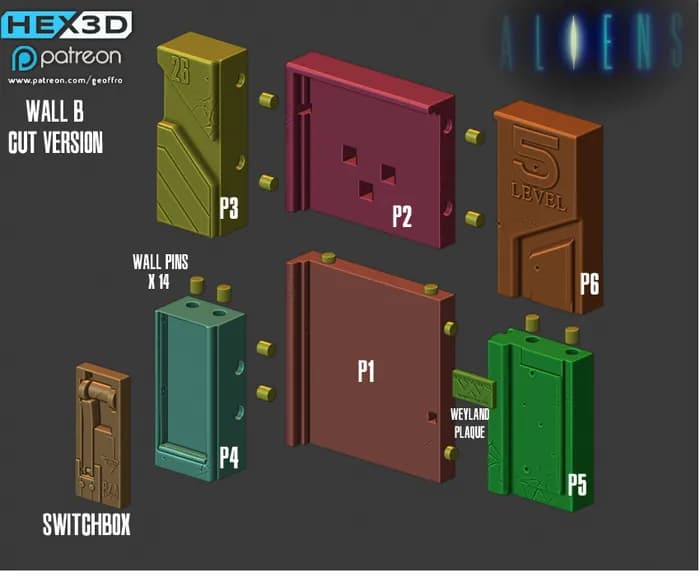 STL - Alien Queen Colgante de Pared render 2