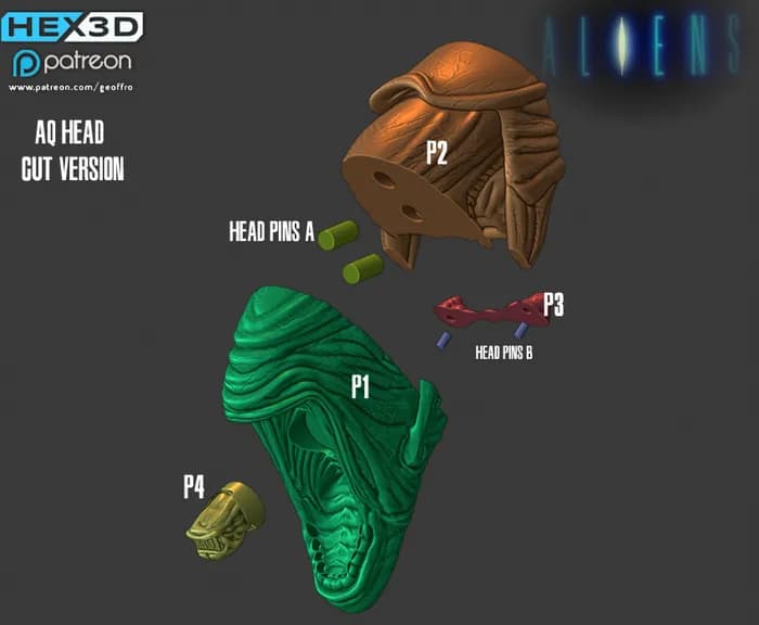 STL - Alien Queen Colgante de Pared render 3
