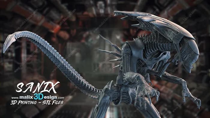 STL - alien queen sanix render 4