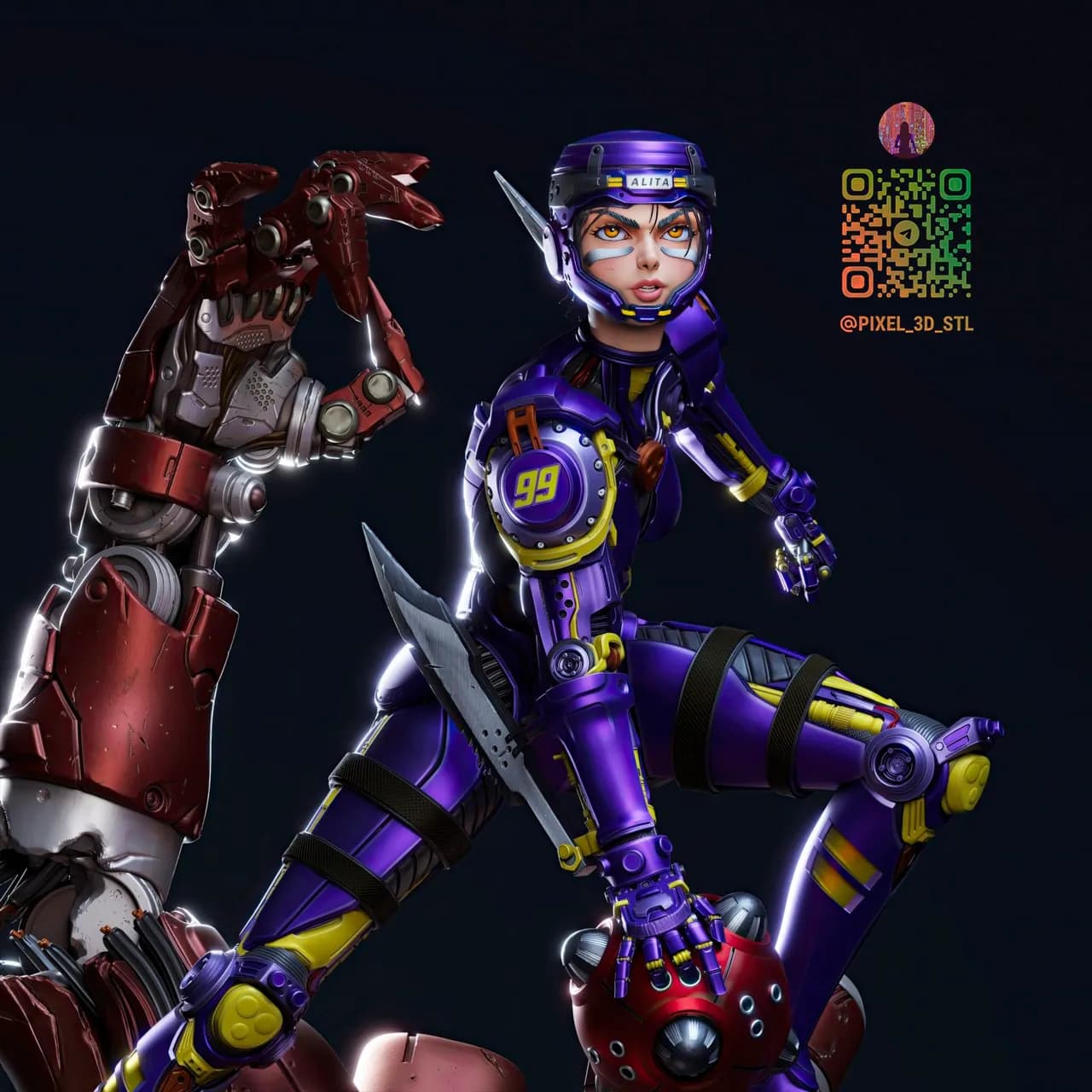 STL - Alita Ángel de Combate 2 render 3