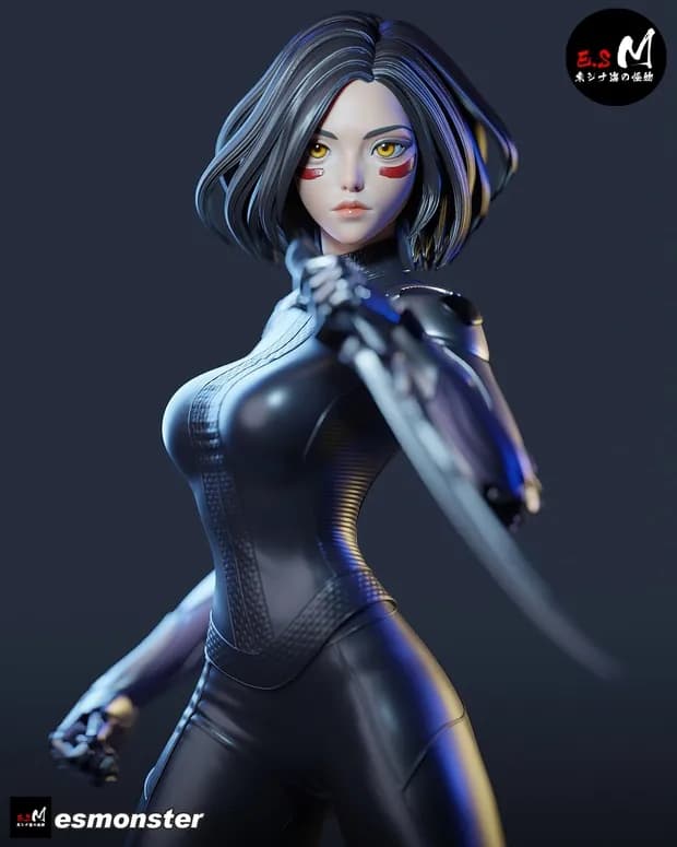 STL - Alita: Battle Angel render 3
