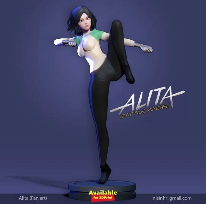 STL - alita battle angel fan art 3d render 2