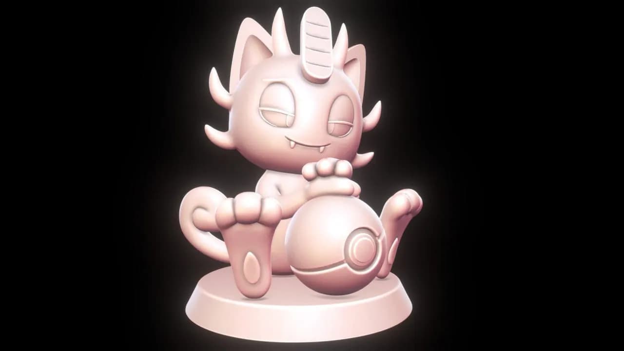 STL - Alolan Meowth Pokemon Figura