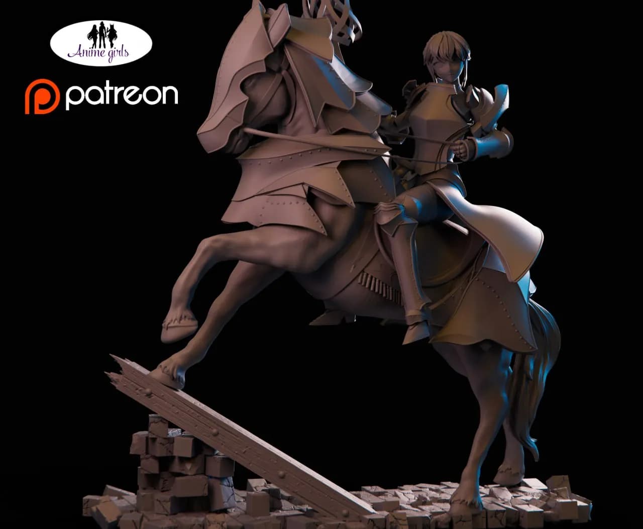 STL - Altria Lancer a caballo render 2