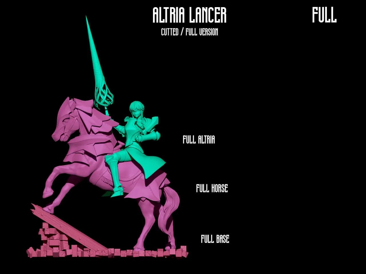 STL - Altria Lancer a caballo render 5